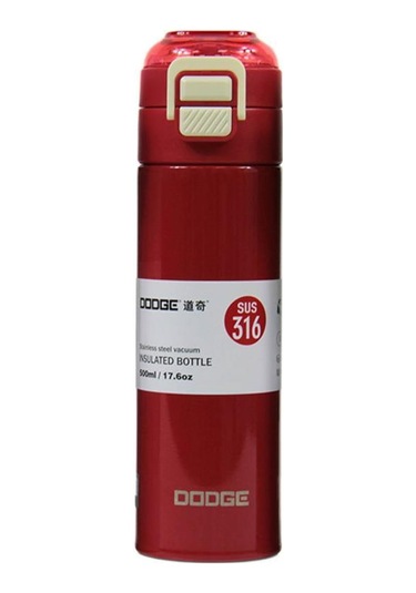 Dodge Çift Kullanımlı Kapak Çelik Matara 400 Ml. Ddg-db-24515-400 Kırmızı Kırmızı