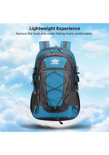 Neevoyu Taşınabilir Dış Mekan Mochilası - Su Geçirmez Nylon, Açık Hacimli, Hafif 0.53kg , Ayarlanabilir Askı, Bisiklet Turu Ve Yürüyüş İçin - Mavi Mavi