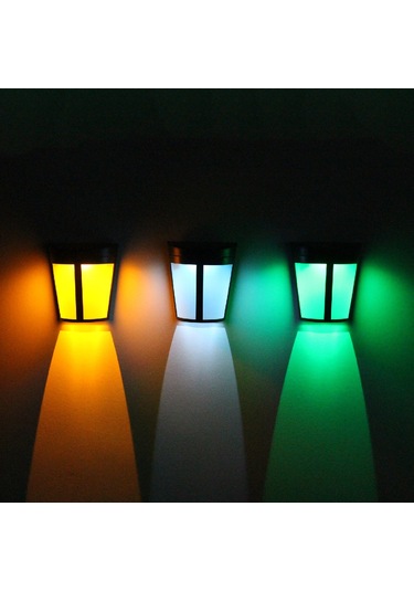 Geeroyoo 6 Led Güneş Enerjili Dış Mekan Yarım Duvar Lambası, Ip65 Su Geçirmez, 1000mah Şarj Edilebilir Pil, Sıcak Beyaz + Renkli Işık Çok Renkli