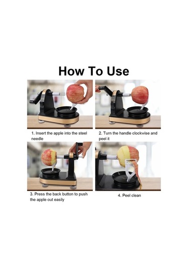 Wondernest Soyucu Siyah Patates Meyve Lichen Kesici Elma Dilimleyici Siyah