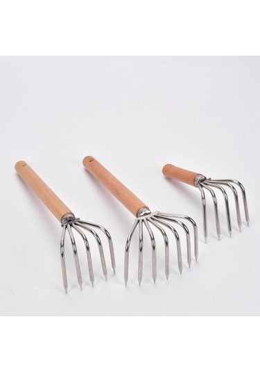 Suntek El Tırmık Ahşap Saplı Kültivatör Kısa-sap-5-diş