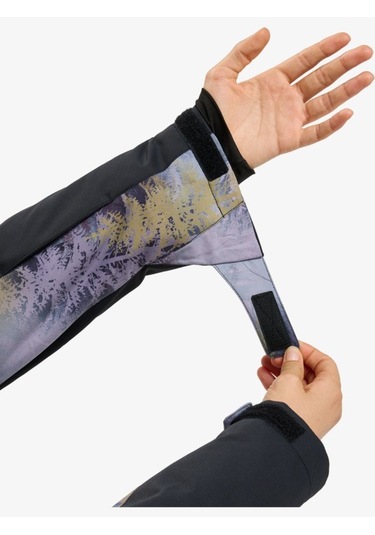 Roxy Jetty Block Jk Kadın Frost Gray - Plaid 1 Snowboard Ceketi Erjtj03528-slr1 Siyah - Mor