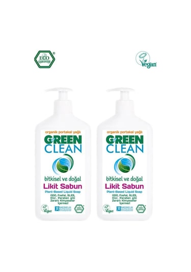 Green Clean Organik Portakal Yağlı Likit Sabun 500 ML x 2