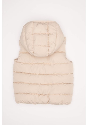 DeFacto Kız Bebek Su İtici Kapüşonlu Fermuarlı Şişme Yelek A2475A525SPER37 Ekru