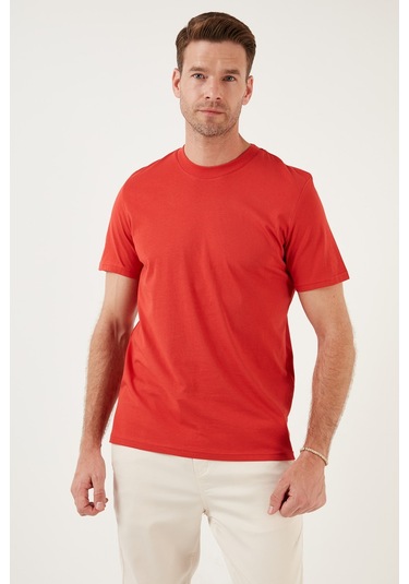 Buratti Pamuklu Regular Fit Bisiklet Yaka Basic Erkek T Shirt 59020201 Kırmızı