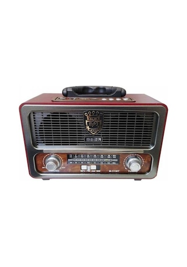 Şarjlı Nostaljik Radyo Meier M-111Bt Bluetoothlu-Kumandalı Usb-Sd