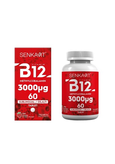 Senkavit B12 3000 Mcg Dil Altı Sublıngual 60 Tablet Çilek Aroma
