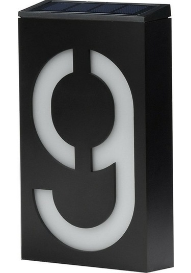 Gajeena Güneş Enerjili Otomatik Aç-kapa Led Ev Numarası Işığı, Ip55 Su Geçirmez, Kolay Kurulum Rakam 9