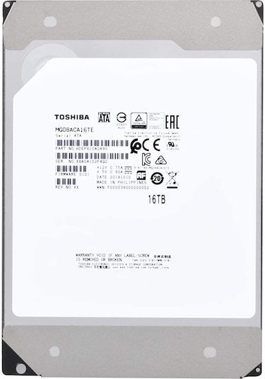 Toshiba MG08ACA16TE 3.5" 16 TB 7200 RPM SATA 3 HDD