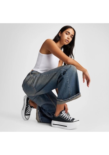 Converse Chuck Taylor All Star Lift Double Stack Platform Kadın Günlük Spor Ayakkabı C-cona15490b10001 Siyah