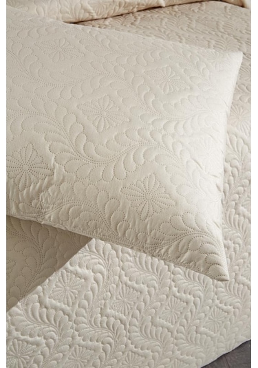 Ultrasonik Kapitoneli Elite Çift Kişilik Yatak Örtüsü Bej Bej