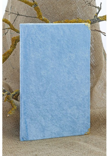 25 Adet - İsme Özel Kadife Kaplı Yasin Kitabı - Mevlüt Hediyesi - Çanta Boy - 128 Sayfa - Açıkmavi Açık Mavi