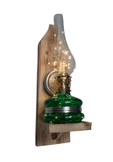 Nostajik Peri Ledli Gaz Lambası Aplik Yeşil