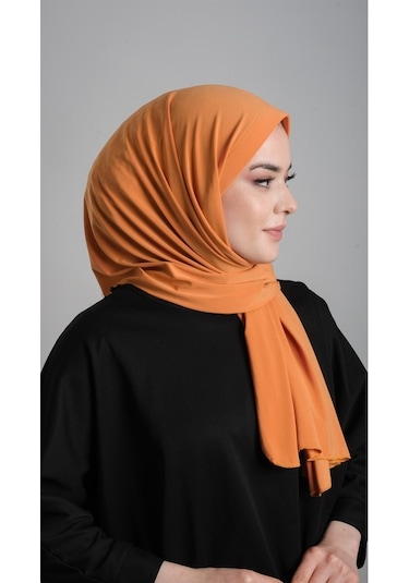 Gold Pratik Hazır Geçmeli Eşarp Sandy Kumaş Sade 1817_03 Altın