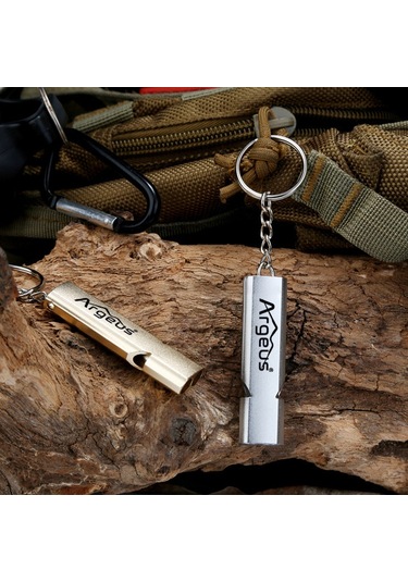 Argeus Anahtarlıklı Alüminyum Acil Durum Düdüğü Siyah Çok Renkli