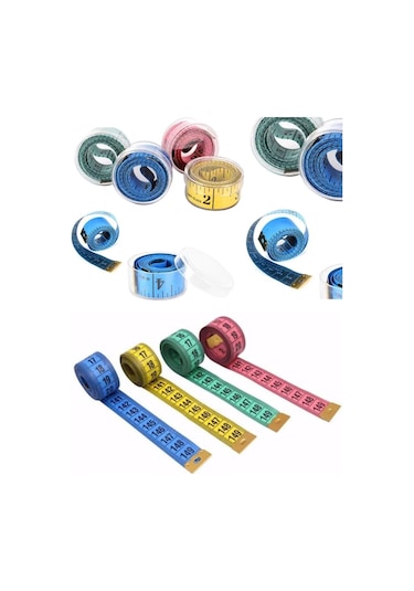 Mezura Vücut Ölçüm Beden Ölçmek İçin Mezura Klasik Terzi Mezurası 150 Cm Mezura Tekstil Renkli