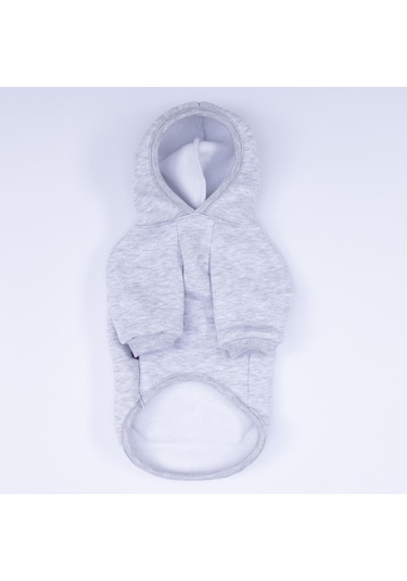 Gri Kanguru Cepli Kedi-köpek Hoodie- Sweatshirt Kedi Köpek Kıyafeti