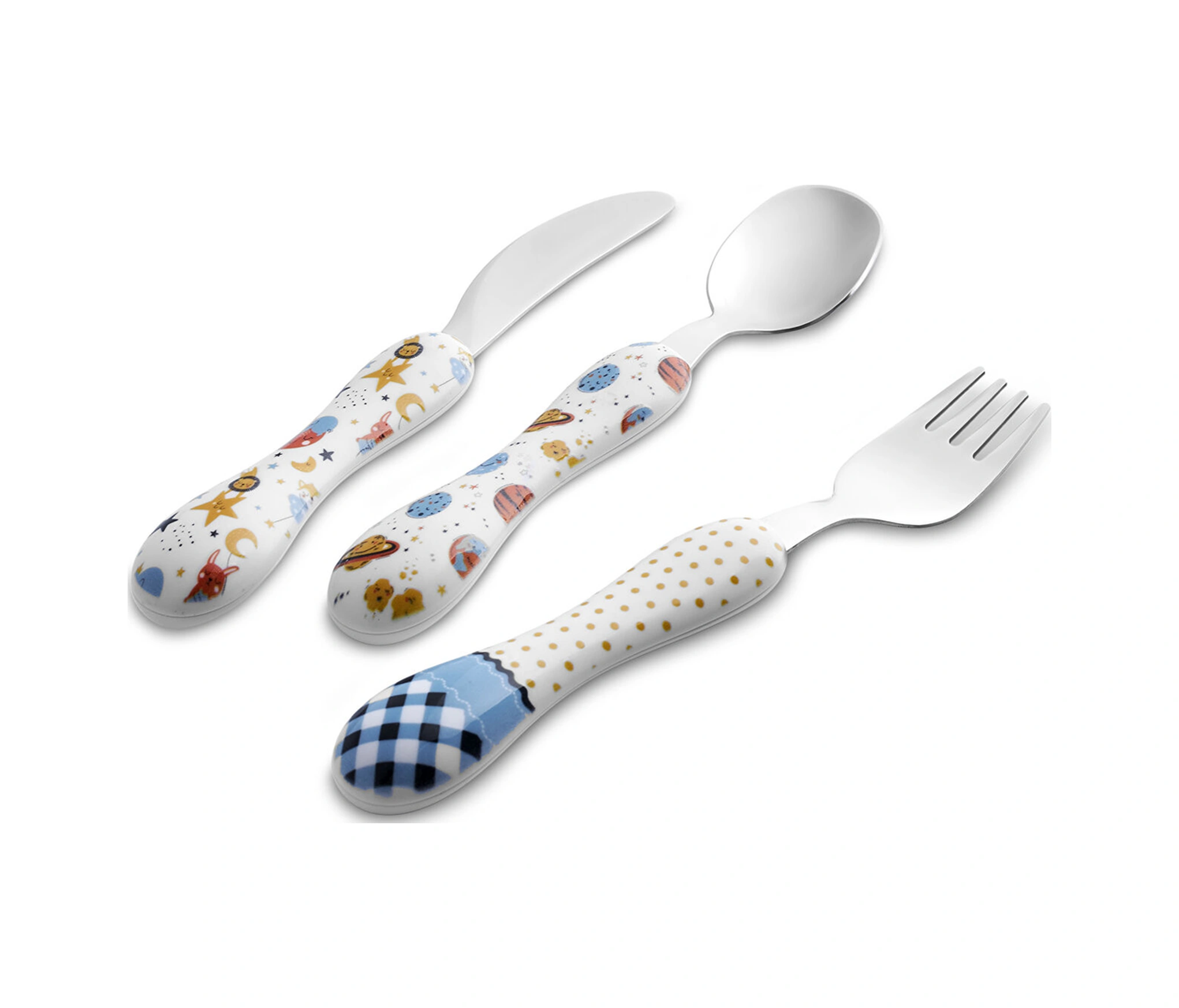 Karaca Galaksi 3 Parça Çocuk Çatal Kaşık Bıçak Seti Multicolor