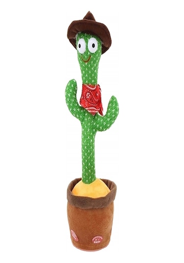 Mobgift Dans Eden Ses Taklit Eden Müzikli Peluş Kaktüs Oyuncak