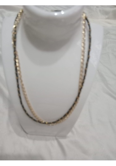 Modern Çift Kolye Koyu Yeşil