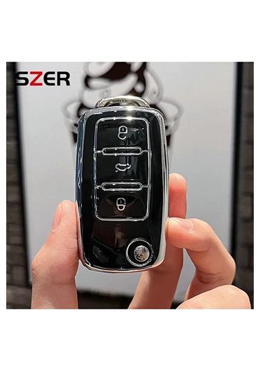 Volkswagen Uds Golf Transporter Caddy Jetta Siyah Oto Anahtar Kumanda Kabı Kılıf Oto Anahtarlık