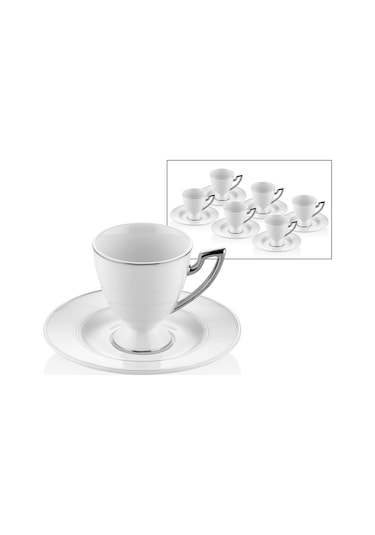 Venice Platin 6lı Yaldızlı Kahve Fincanı Takımı