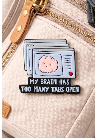 Dehb-too Many Tabs Open Rozet Açık Pembe