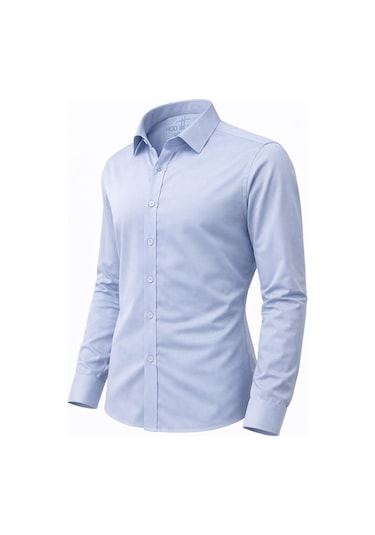 Atilla Özer Hod Be Hod Slim Fit Uzun Kol Erkek Gömlek - 7535 Buz Mavi