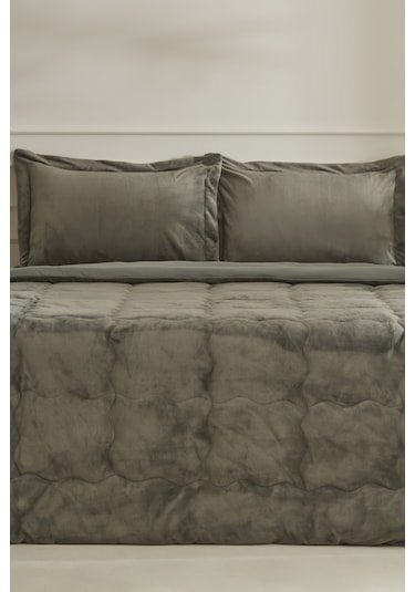 Karaca Home Flufy Çift Kişilik Soft Dream Comfort Set Haki Yeşil