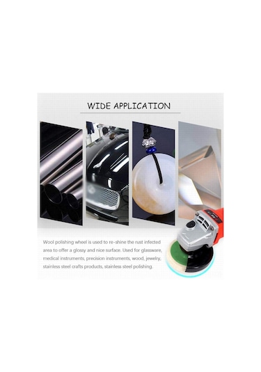 Lemestar 10 Adet Yün Cila Tekerleği - 100mm Açılı Taşlama İçin Dayanıklı, Parlatma Ve Pas Temizleme Diski