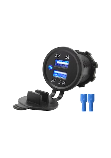 Ayt Powermaster Ic-266c 28 Mm Pano Tipi Usb 8-32 Volt Giriş 5v 2.1 Amper Çıkış Araç Oto Çakmaklık Tipi Usb Şarj Soketi