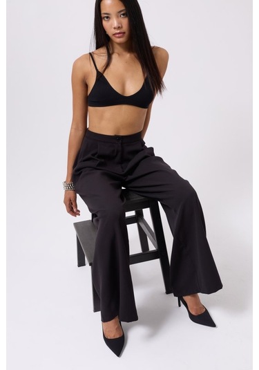 Munn Collection Casual Yüksek Bel Pantolon Siyah