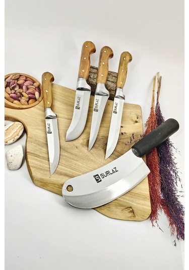 Sürmene 5 Parça Pro Satır Bıçak Set Kahverengi - Siyah