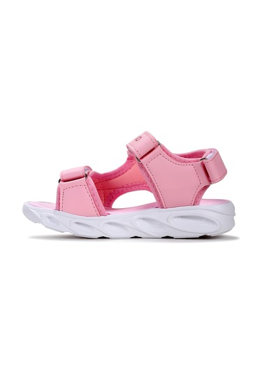 Kiko Kids Unicorn Günlük Işıklı Cırtlı Kız Çocuk Sandalet Ayakkabı Pembe Pembe