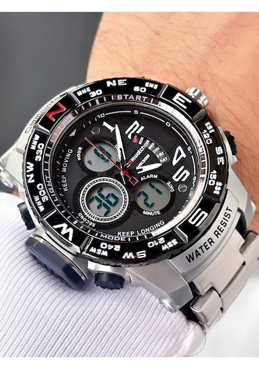 Digital & Analog Erkek Kol Saati Led Işık, Takvim, Kronometrep3388s1467