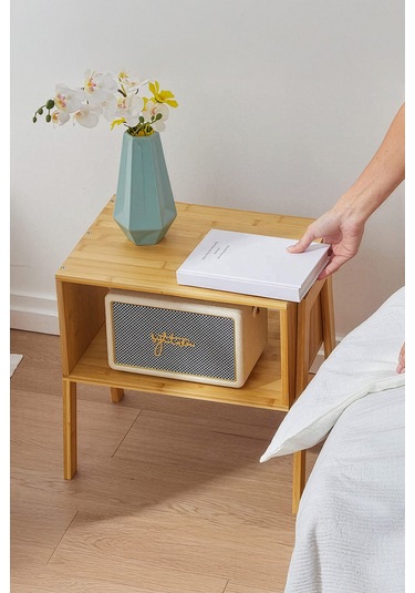 Digithome Bambu Komodin Yan Sehpa - Jwfu-5392 Kahverengi
