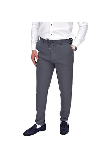 Erkek Beli Lastikli Jogger Pantolon Regular Fit Bgl-st04328 K.Gri