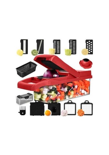 Maoyaya Beyaz Kısa Kapaklı 15'i 1 Arada Sebze Kesici Beyaz - Siyah Beyaz - Siyah