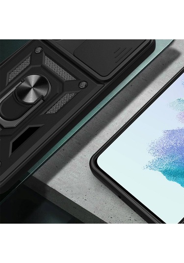 Samsung Galaxy Uyumlu A54 Kılıf Manyetik Standlı Kamera Korumalı Yüzüklü Zırh Tank Kılıf Koruyucu Kapak