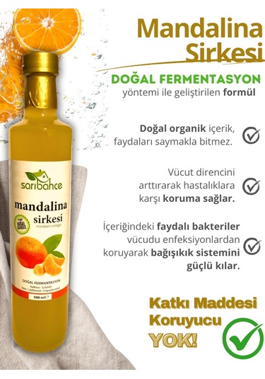 Mandalina Sirkesi 500 Ml 2'li Paket - Organik Doğal Fermantasyon