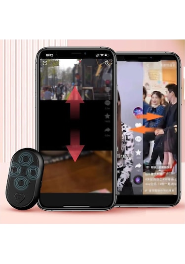 Tiktok Bluetooth Uzaktan Kumanda Düğmesi Sayfa Çevirici Video Kaydı Selfie Kumandası - Siyah