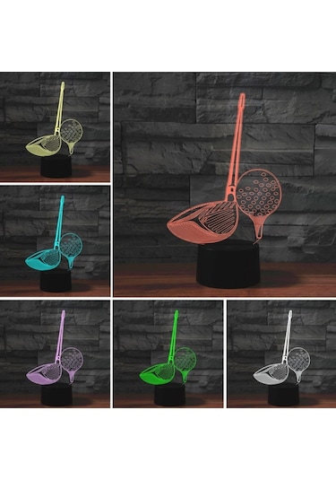 Sones Golf Şekli 3d Renkli Led Görüş Işığı Masa Lambası, Usb Dokunmatik Versiyon Çok Renkli