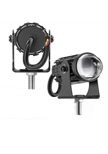 Point Motosiklet Sis Farı Delici Yüksek Parlak Beyaz Sarı Çift Renk Spot Led Far 1