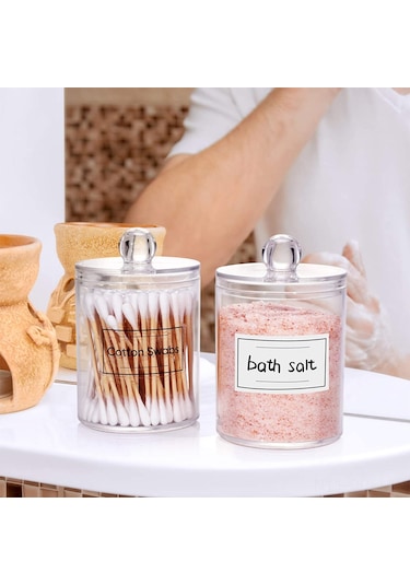 Qingmipy 7x10.5cm Akrilik Kutu: Rulo, Makyaj Vata Ve Floss Saklama Kutusu - Toz Koruma Kapaklı Ev Organizasyon Aleti Şeffaf