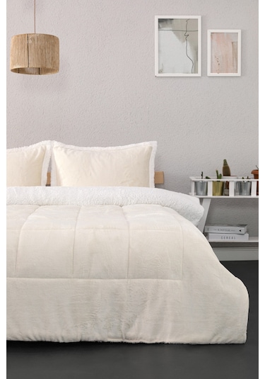 Comforter Çift Kişilik Battaniye Seti - Krem