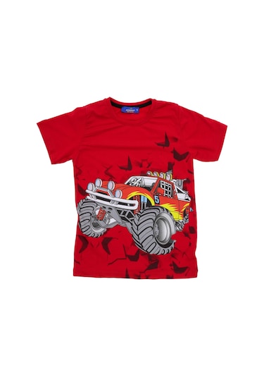 Crassi Erkek Çocuk T-shirt Arabalı KIrmızı