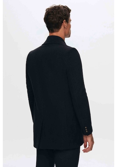 Ds Damat Regular Fit Lacivert Denizci Metal Düğme Detaylı Kaşe Kaban 1HF08ORT10005 Lacivert