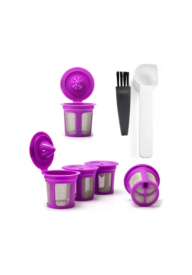 Ruicoo Yeniden Doldurulabilir Kahve Filtresi - 2'li Paket, Tüm Keurig 1.0 & 2.0 Makineler İçin Uyumlu Mor