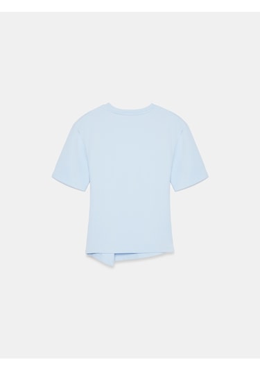Dilvin 32445 Aksesuar Detaylı Basic T-shirt-açık Mavi