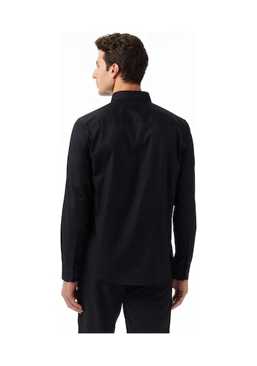 Nautica Erkek Siyah Slim Fit Gömlek-11419 Siyah